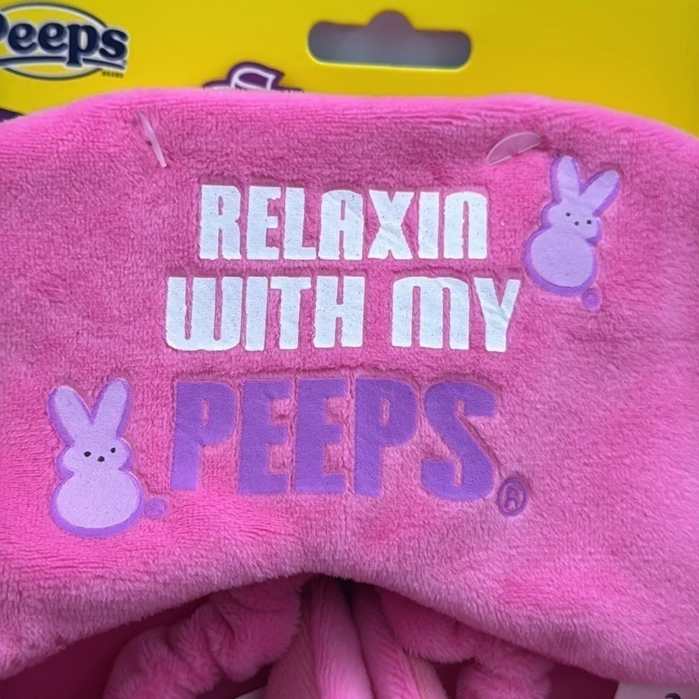 Peeps Pink Relaxation Set slippers and eye mask